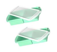Lot de 2 grands bacs à glaçons avec couvercles de protection en ABS solide pour congeler les soupes, sauces et boissons, poignées antidérapantes