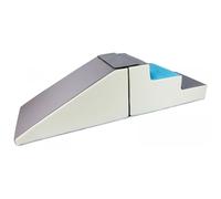 Lot de 2 Grands Blocs en Mousse: Toboggan et escaliers pour crèches (Couleur: Blanc, Bleu Clair, Gris)
