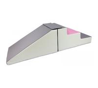 Lot de 2 Grands Blocs en Mousse: Toboggan et escaliers pour crèches (Couleur: Blanc, Rose Clair, Gris)