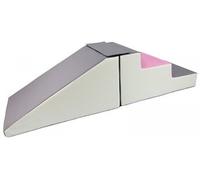Lot de 2 Grands Blocs en Mousse: Toboggan et escaliers pour crèches (Couleur: Blanc, Rose Clair, Gris)