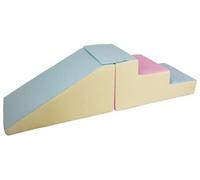Lot de 2 Grands Blocs en Mousse: Toboggan et escaliers pour crèches (Couleur: Rose, Bleu, Jaune (Pastel))