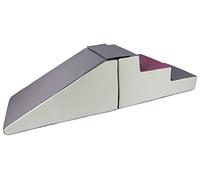Lot de 2 Grands Blocs en Mousse: Toboggan et escaliers pour crèches (Couleur: Blanc, Gris, Violet)