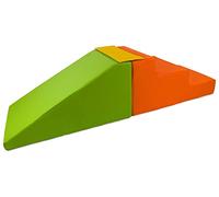 Lot de 2 Grands Blocs en Mousse: Toboggan et escaliers pour crèches (Couleur: Jaune, Vert, orange1)