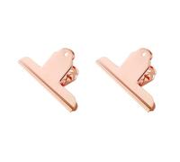 Lot de 2 grands clips en forme de bouledogue en acier inoxydable de 100 mm pour la maison, la cuisine, le bureau, l'école (or rose)