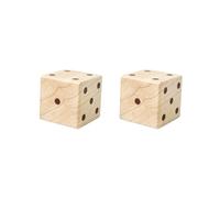 Lot de 2 grands dés de jardin en bois de 7 cm à bord lisse léger pour la cour enfants famille L 1 pièce