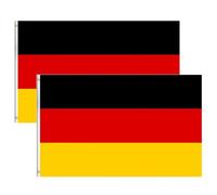 Lot de 2 grands drapeaux de l'Allemagne de 1,5 x 0,9 m avec motif double face, drapeau allemand avec œillets en laiton pour décoration de la coupe du monde de football, rugby, événements sportifs