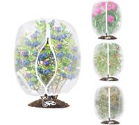 Lot de 2 grands filets pour arbres fruitiers avec cordon de serrage et fermeture éclair, 2,4 x 2,4 m, filet de protection contre les oiseaux, les insectes, les cigales (0,8 x 1,5 m)