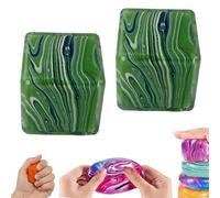 Lot de 2 grands glaçons veinés | 5,5 cm pour soulager l'anxiété | Jouet sensoriel tourbillon de couleur unique pour enfants et adultes, balle à presser en TPR souple pour se concentrer