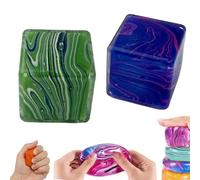 Lot de 2 grands glaçons veinés | 5,5 cm pour soulager l'anxiété | Jouet sensoriel tourbillon de couleur unique pour enfants et adultes, balle à presser en TPR souple pour se concentrer