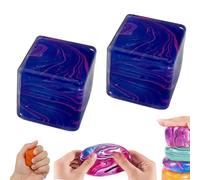 Lot de 2 grands glaçons veinés | 5,5 cm pour soulager l'anxiété | Jouet sensoriel tourbillon de couleur unique pour enfants et adultes, balle à presser en TPR souple pour se concentrer
