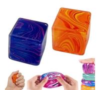 Lot de 2 grands glaçons veinés | 5,5 cm pour soulager l'anxiété | Jouet sensoriel tourbillon de couleur unique pour enfants et adultes, balle à presser en TPR souple pour se concentrer