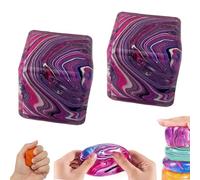 Lot de 2 grands glaçons veinés | 5,5 cm pour soulager l'anxiété | Jouet sensoriel tourbillon de couleur unique pour enfants et adultes, balle à presser en TPR souple pour se concentrer