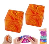 Lot de 2 grands glaçons veinés | 5,5 cm pour soulager l'anxiété | Jouet sensoriel tourbillon de couleur unique pour enfants et adultes, balle à presser en TPR souple pour se concentrer