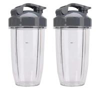 Lot De 2 Grands Gobelets De 680 Ml Avec Couvercle Rabattable, Compatibles Avec Nutribullet, Mixeur, Extracteur De Jus 600 W, 900 W NB - 101B 900 Pro Series, Grande Capacité