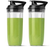 Lot de 2 grands gobelets de 946 ml pour mixeur personnel NutriBullet Ultra, pièces de rechange avec couvercles, compatibles avec le mélangeur Nutribullet 1200 W Ultra/Ultra Plus/1000 W Turbo, sans BPA
