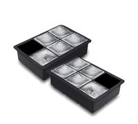 Lot de 2 grands moules à glaçons, faciles à retirer, 6 grands bacs à glaçons pour cocktail et whisky, sans BPA