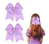 Lot de 2 grands nœuds à cheveux pour femmes et filles - 20,3 cm - Pinces à cheveux en ruban violet