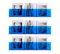 Lot de 2 grands porte-documents muraux modernes en acrylique transparent de 20,3 cm, pour la maison, le bureau et la réception, couleur bleue, design peu encombrant