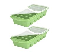 Lot de 2 grands porte-glaçons à six cavités comprenant des couvercles de protection, idéal pour stocker des plats réfrigérés et des boissons froides
