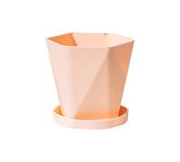 Lot de 2 grands pots de fleurs d'extérieur en résine plastique épaisse pour balcon, terrasse et jardin (rose, taille unique)
