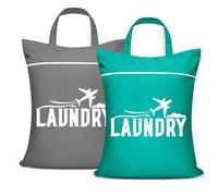 Lot de 2 Grands Sacs à Linge Imperméables avec fermeture éclair, 48 x 38 cm Imperméable Linge Sale Voyage, Vêtements Mouillés Sac Organisateur Pliable, Humide Piscine pour Linge Sale, Voyage Sport