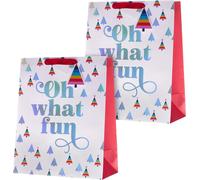 Lot De 2 Grands Sacs Cadeaux De Noël En 1 Motif Amusant