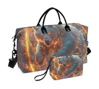 Lot de 2 grands sacs de voyage blancs à paillettes Tech Sense Bear Warrior avec sangle réglable pour voyage