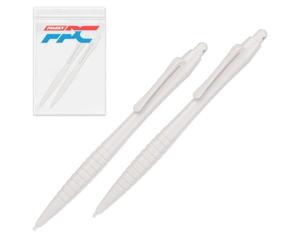 Lot de 2 grands stylets blancs ergonomiques nervurés compatibles avec Nintendo Wii | Wii U | DS | DSI | DSi XL | 2DS | NEW 2DS XL | 3DS | 3DS XL | NEW 3DS XL