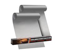 Lot de 2 grands tapis de four résistants pour fond de four - 43,2 x 63,5 cm - Revêtement mat réutilisable pour électrique, gaz, grille-pain et grils, sans BPA et PFOA, essentiels de cuisine, argent