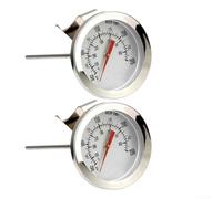 Lot de 2 grands thermomètres de four en acier inoxydable avec affichage clair et large plage de mesure pour griller, cuire et rôtir