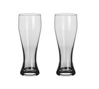 Lot de 2 grands verres à bière à base lourde en cristal transparent pour la maison, les restaurants, les fêtes, les mariages (16oz clear, 2pcs)