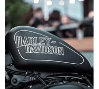 Lot de 2 graphiques adhésifs Worldcustom compatibles avec Harley Davidson Réservoir Sportster (noir brillant, 8 litres)