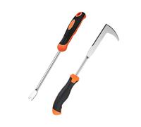 Lot de 2 gratte-joints avec bord dentelé, désherbeur manuel en acier inoxydable avec poignée, pour enlever la mousse et les mauvaises herbes dans les joints de plaques