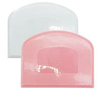 Lot de 2 grattoirs à pâte en plastique pour pâte à pain et pâtisserie (rose + blanc)
