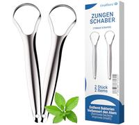 Lot de 2 grattoirs de langue en acier inoxydable chirurgical 100 % acier inoxydable chirurgical, gratte-langue pour adultes et enfants, réduction de la mauvaise haleine, améliore votre hygiène buccale