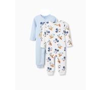 Lot De 2 Grenouillères En Coton Mickey Mickey Multicolore 1/3M(54/60)