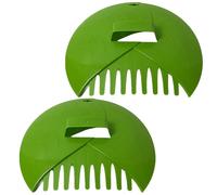 Lot de 2 griffes à feuilles de jardin - Raclettes à main surdimensionnées - Collection de gants légers avec poignées ergonomiques pour le nettoyage de la pelouse, la cour - Ramassage des débris