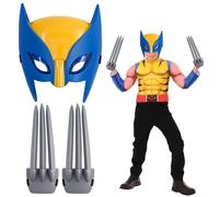 Lot de 2 griffes de Wolverine, griffes de Wolverine pour adultes avec masque lumineux, accessoire griffes de jouet Wolverine, pour enfants à partir de 5 ans, cosplay loup-garou argenté.