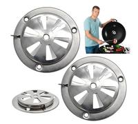 Lot de 2 Grille Aeration Grille de Ventilation Rond 95MM Ronde Reglable Ventilation Rosette D'aération en Acier Inoxydable Evacué Verrouillables D'aération Maison Fumeur Four à Gaz Barbecue Camping
