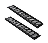 Lot de 2 grilles d'aération de 80 mm en alliage d'aluminium noir pour plinthe, placard, armoire [80 mm x 450 mm]