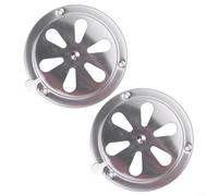 Lot de 2 grilles d'aération de barbecue en acier inoxydable avec couvercles d'échappement réglables, compatible avec différents barbecues et fumoirs pour un contrôle précis de la circulation de l'air