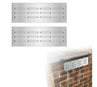 Lot de 2 grilles d'aération en acier inoxydable 11,5 x 38 cm pour barbecue extérieur avec design à persiennes pour feu