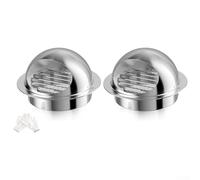Lot de 2 grilles d'aération extérieures en acier inoxydable 304 avec moustiquaire pour ventilateurs d'échappement et sèche-linge, 150 mm