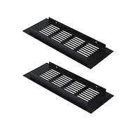 Lot de 2 grilles d'aération murales à persiennes en alliage d'aluminium 80 mm pour cuisine, plinthe d'armoire, armoire [80 mm x 200 mm]