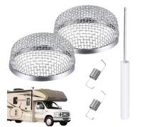 Lot de 2 grilles d'aération pour camping-car, en acier inoxydable, cache gaz d'échappement pour camping-car, convient pour les fenêtres de voiture, les puits, les aventures familiales, la salle de