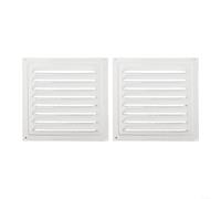 Lot de 2 grilles d'aération pour ouvertures de 20 x 20 cm avec construction en acier inoxydable, convient pour une utilisation au plafond et au mur Blanc