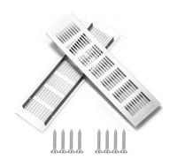 Lot de 2 grilles d'aération pour plinthe de cuisine, 300 x 80 mm en alliage d'aluminium avec vis pour armoire