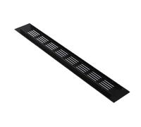 Lot de 2 grilles d'aération rectangulaires de 350 mm x 50 mm, en alliage d'aluminium, grille d'aération à volets pour mur, grille d'aération murale pour plinthe de cuisine