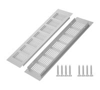Lot de 2 grilles d'aération rectangulaires en aluminium - 30 x 8 cm - Avec 8 vis - Pour la ventilation des armoires et des chambres à coucher