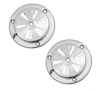 Lot de 2 grilles d'aération réglables en acier inoxydable, en acier inoxydable Air Vent Set Réglable Exhaustion Vent, Grille D'évacuation Air Entrant, pour barbecues et fumoirs, Sliver (12,5 cm)